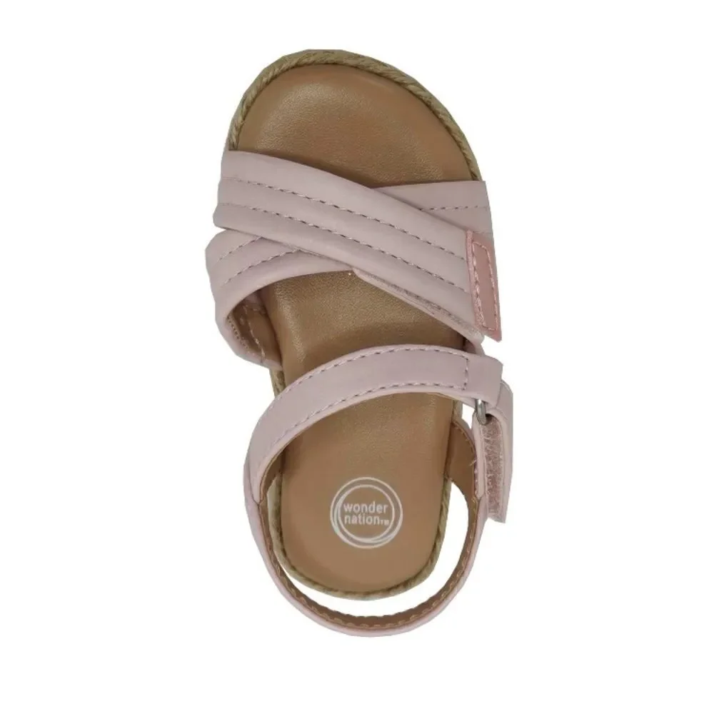 Baby Girl Summer Footbed & Crossover Comfy Sandals Shoes 2-Pack Size 2
